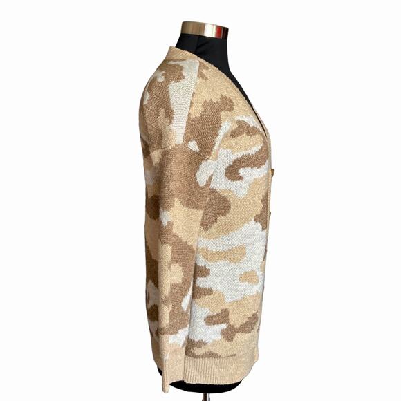 Lucky Brand Camouflage Button Down Cardigan Nature Hunting Military Size Small - Picture 3 of 7